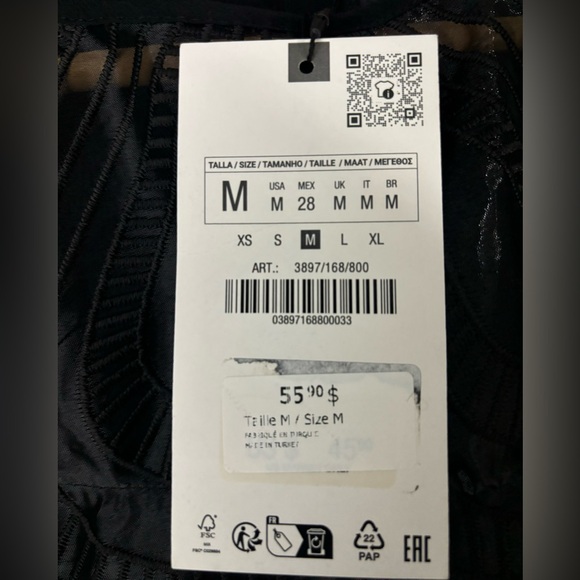 Zara Organza Bib Collar Blouse - Picture 8 of 9